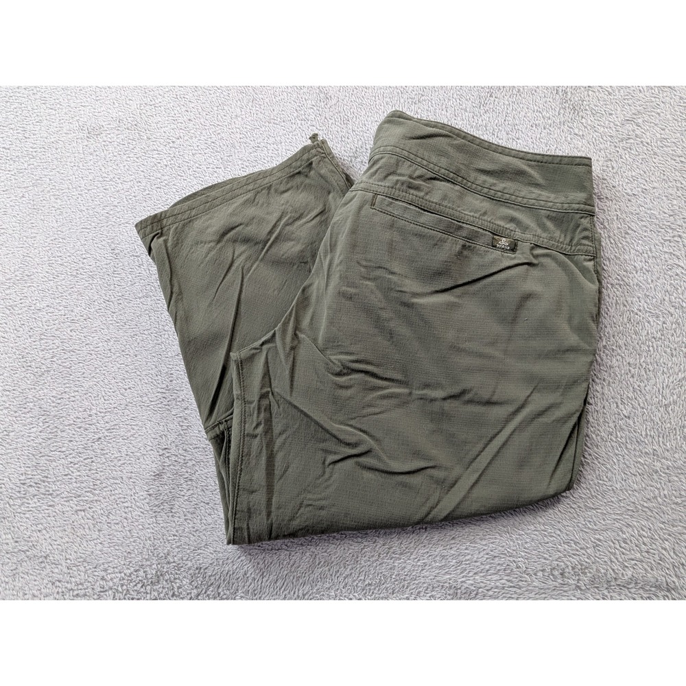 Prana Halle Olive Green Cropped Hiking Pants Womens Size 6 Stretch Zion Capri